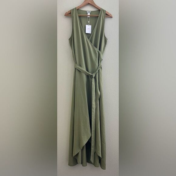 New Andie Swim The Armona Wrap Dress in Ivy Size M - Picture 3 of 9